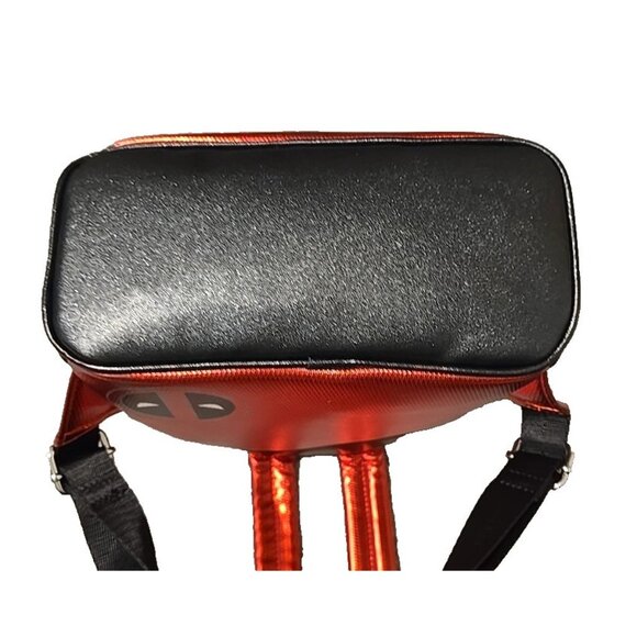 Marvel Deadpool Cosplay Mini Backpack Metallic Red Loungefly Polybag Brand New - Picture 12 of 14